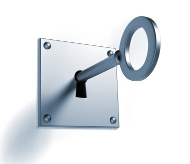 Key in keyhole  clipart