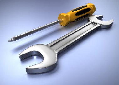 İngiliz anahtarı ve tornavida