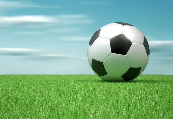Ein Fußball auf Gras — Stockfoto