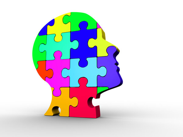 Голова человека из пазла
 