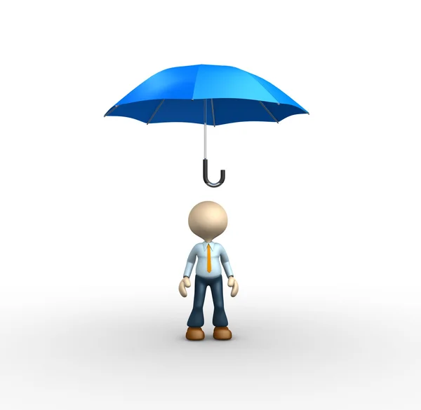Blauwe paraplu — Stockfoto