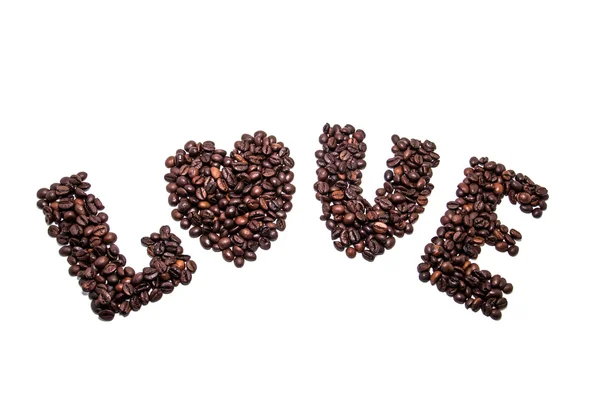 Aşk, sevgi kavramları ile yapılan kahve aşığı — Stok fotoğraf