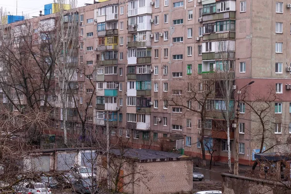Mariupol Donetsk Region Ukraina Fredstid Stadslandskap Med Flervåningshus Ovanifrån — Stockfoto