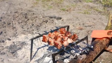 Parkta ızgara sezonu. Bahar yaz ızgarası.