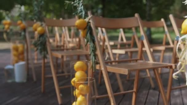 Voorbereiding Voor Ceremonie Van Het Huwelijk — Stockvideo