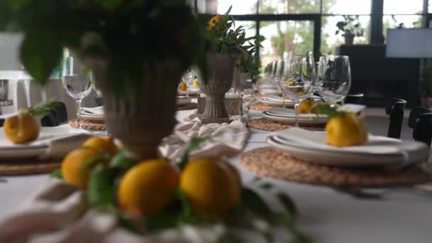 Decorated Wedding Banquet Hall Classic Style Restaurant Interior Banquet Wedding — 비디오