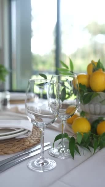 Decorated Wedding Banquet Hall Classic Style Restaurant Interior Banquet Wedding — Αρχείο Βίντεο