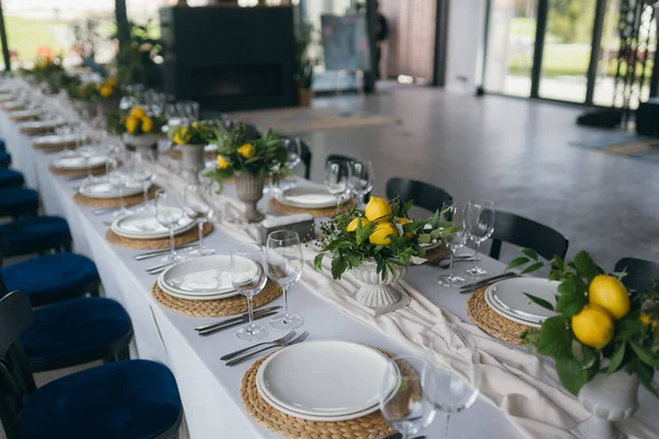 Decorated Wedding Banquet Hall Classic Style Restaurant Interior Banquet Wedding — 스톡 사진