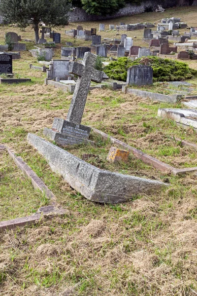 Delvis Raserad Grav Milton Road Cemetery Weston Super Mare Storbritannien — Stockfoto