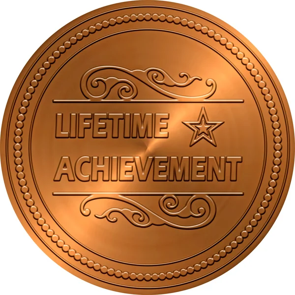 Bronze Embossed Lifetime Achievement Medal — Stock Photo, Image