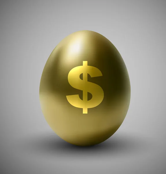 Golden Egg with Dollar Currency Sign — Stock Vector