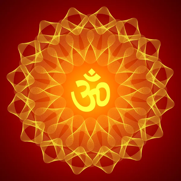 Om espiritual sobre fondo de mandala — Vector de stock