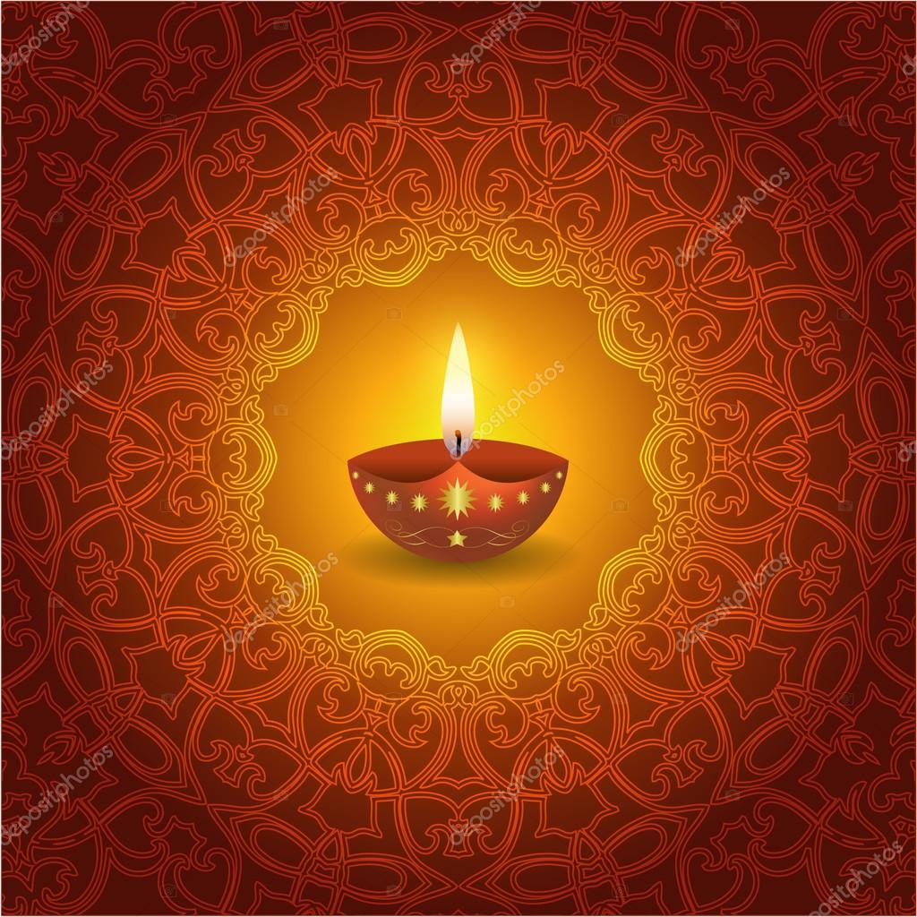 Decorative Diwali Lamp Design Stock Vector by ©mahesh14 50580135