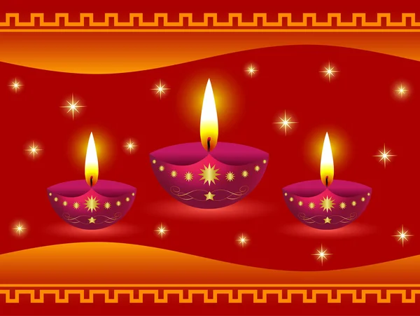 Glittrande diwali lampor design — Stock vektor
