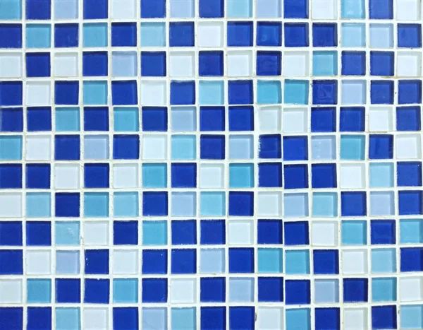 Fundo Azul Azul Claro Branco Pequenas Telhas Cerâmicas Dispostas Cores — Fotografia de Stock
