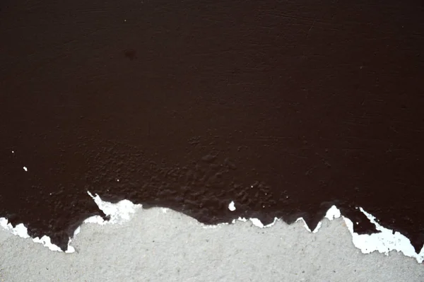 Surface Walls House Painted Brown Peeling Visible Inner Concrete Layer — Stock Photo, Image