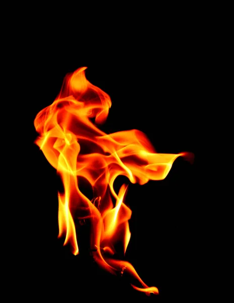 Orange Inferno Blazing Flames Close Black Background — стоковое фото