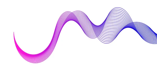 Abstract Lines Blue Gradient Pink Curve Wave White Background Concept — Stock Photo, Image