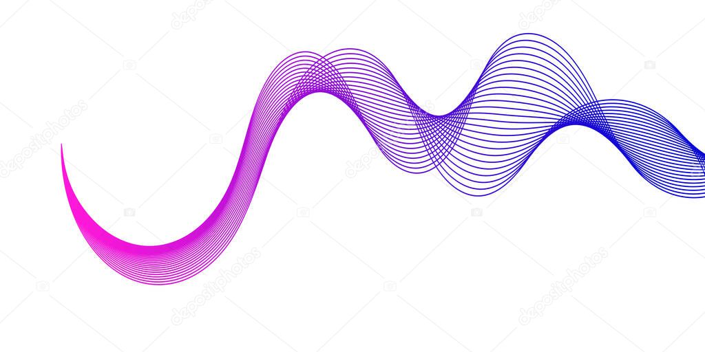 abstract lines blue gradient pink curve wave white background concept technology ai graphics modern
