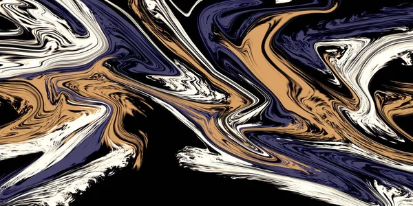 Abstract Wavy Fluid Blended Light Brown Indigo White Black Design — Stock fotografie