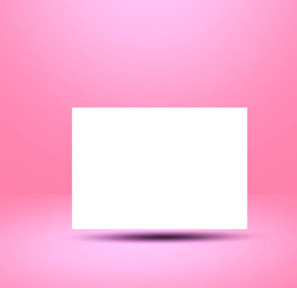 Espaço Branco Quadrado Com Sombras Isoladas Fundo Rosa Claro Brilhante — Fotografia de Stock