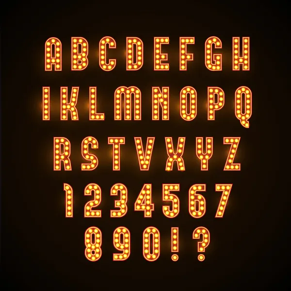 Retro glowing font — Stock Vector