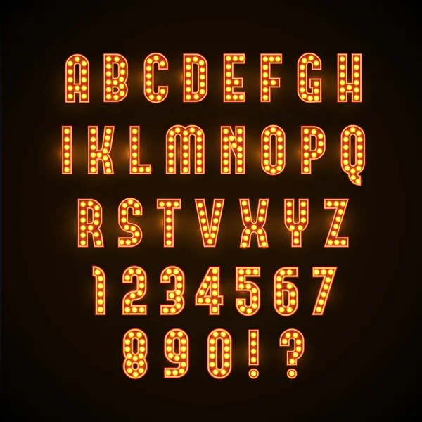 Retro glowing font — Stock Vector