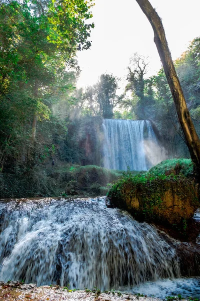 Parque Del Monasterio Piedra Nuevalos España Bosque Centenario Lleno Cascadas —  Fotos de Stock