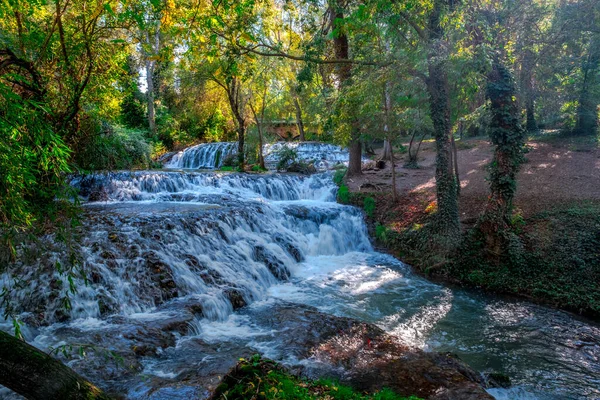 Парк Монастерио Федра Нуэвалосе Испания Столетнем Лесу Полном Волшебных Водопадов — стоковое фото