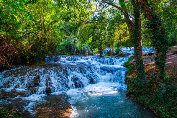 Парк Монастерио Федра Нуэвалосе Испания Столетнем Лесу Полном Волшебных Водопадов — стоковое фото