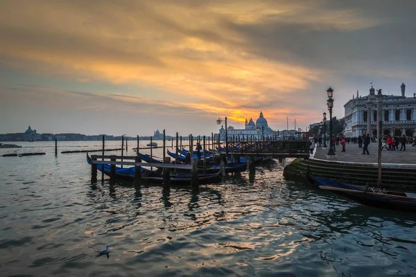 Pier Front Basilica San Giorgio Maggiore Sunset — Stock Photo, Image