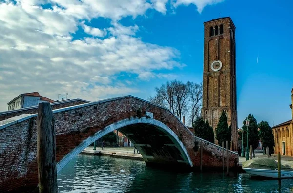 Stock image Bell tower of the Church of the city of Murano in the Venetian lagoon