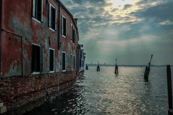 Eingang Zur Stadt Burno Von Der Venezianischen Lagune Aus — Stockfoto