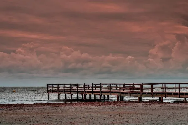 Stranden Gola Santa Pola Alicante Spanien Medelhavsstrand Hösteftermiddag — Stockfoto