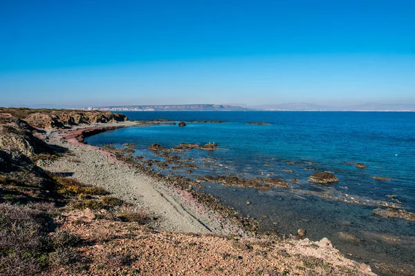 Tabarca Antik Adasının Kayalık Kıyılarında Spanyol Akdeniz Inde Santa Pola — Stok fotoğraf
