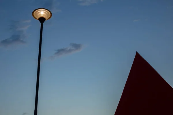 Detalhe Final Tarde Centro Cultural Oscar Niemeyer Esplanada Goiânia — Fotografia de Stock