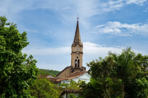Detalhe Igreja Nossa Senhora Rosário Com Céu Azul Algumas Nuvens — Fotografia de Stock