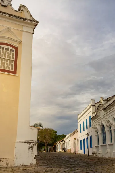 Detalhe Igreja Boa Morte Município Goiás Uma Manhã Nublada Igreja — Fotografia de Stock