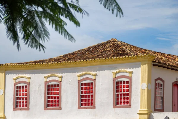 Goias Goias Velho の魅力的な都市の詳細 ブラジルのガイアス州の植民地時代の建築物のすべての小さな観光の町 — ストック写真