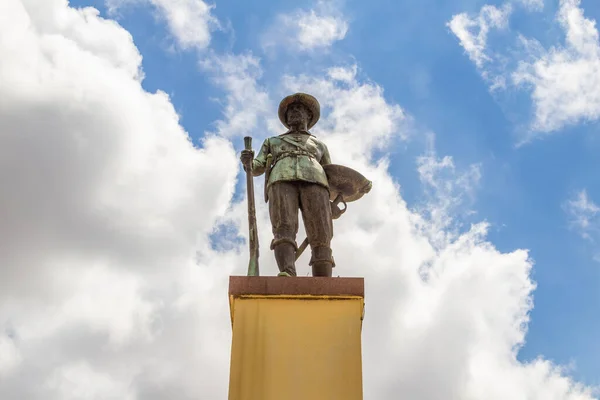 Foto Della Statua Che Trova Proprio Centro Piazza Bandeirante Goiania — Foto Stock