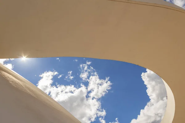 Details National Museum Republic Cloudy Day Work Architect Oscar Niemeyer — Stockfoto