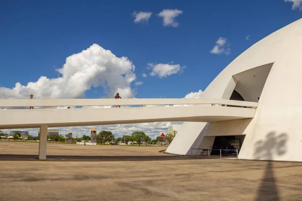 Details National Museum Republic Cloudy Day Work Architect Oscar Niemeyer - Stock-foto