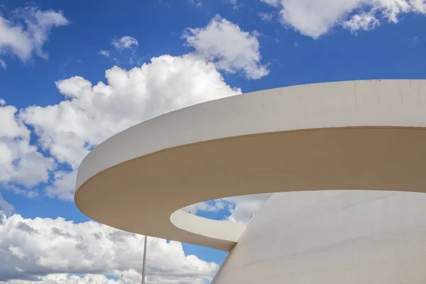 Details National Museum Republic Cloudy Day Work Architect Oscar Niemeyer — стоковое фото