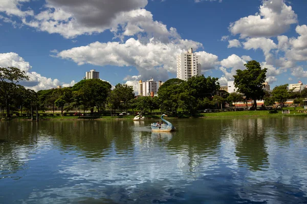 Uma Vista Lago Parque Público Cidade Goiânia Lago Das Rosas — Fotografia de Stock