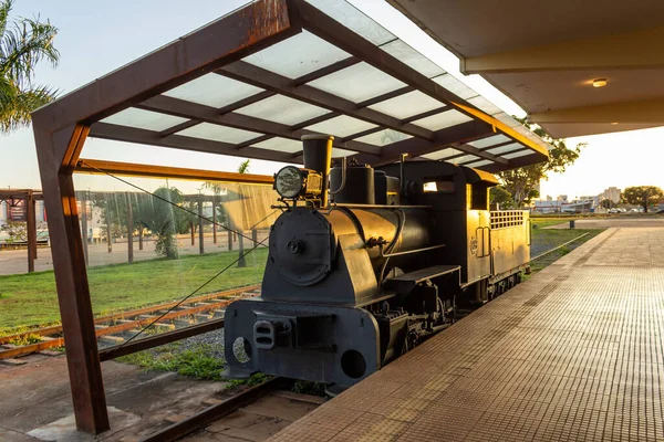 Locomotive Old Goiania Railway Station Light Dawn — Stock Photo, Image