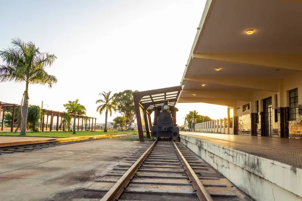 Locomotive Old Goiania Railway Station Light Dawn — Stock Photo, Image