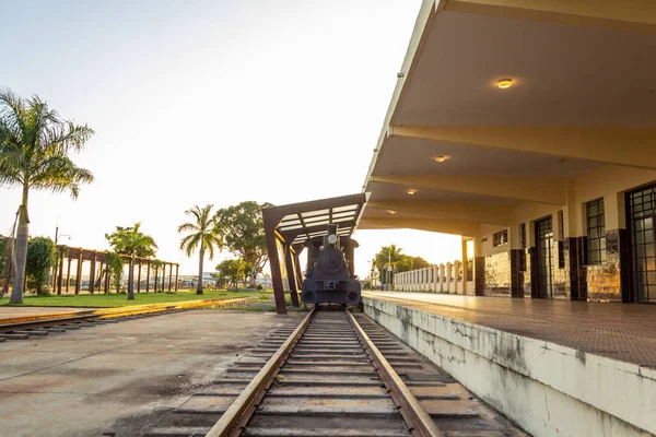 Locomotive Old Goiania Railway Station Light Dawn — Stock Photo, Image