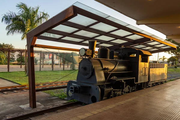 Locomotive Old Goiania Railway Station Light Dawn — Stock Photo, Image