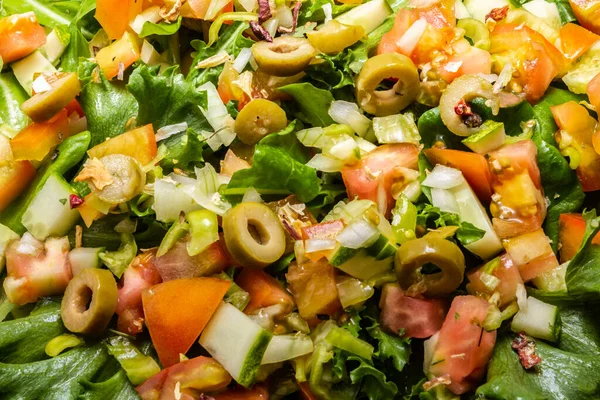 Primer Plano Verduras Mixtas Una Porción Ensalada Verduras —  Fotos de Stock