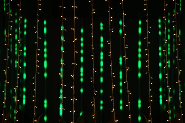Ights Background Set Christmas Lights Bokeh Effect Beautiful Festive Event — Fotografia de Stock